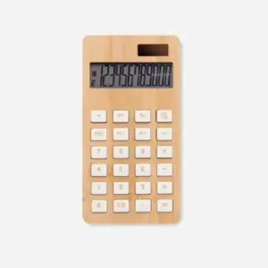 Calculadora personalizada con logo, ideal para regalos publicitarios en empresas, promociones y eventos. Útil y funcional.