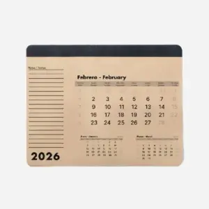 Calendario de escritorio 2026 personalizado con logo, ideal para promociones y eventos empresariales. Regalo publicitario útil.