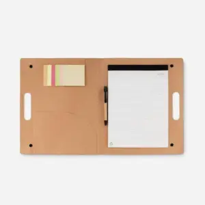 Carpeta organizadora con bloc de notas y post-its, ideal para regalos publicitarios personalizados en eventos y promociones.