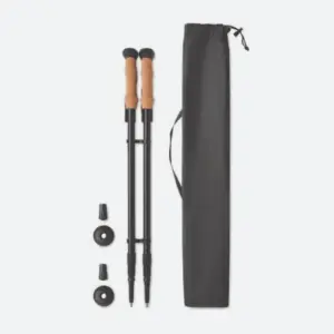 Bastones de trekking personalizables con logo, ideales para promociones y eventos al aire libre. Regalos publicitarios útiles.