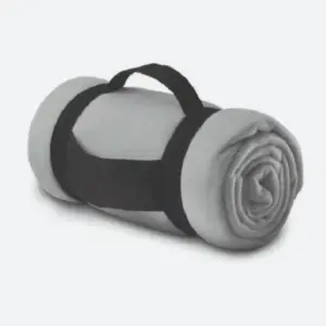 Manta enrollada con asa, ideal como regalo publicitario personalizado para eventos, promociones y branding empresarial.