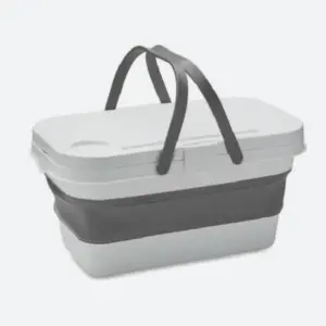 Cesta plegable personalizada con logo, ideal para promociones, eventos y regalos publicitarios para empresas. Práctica y funcional.