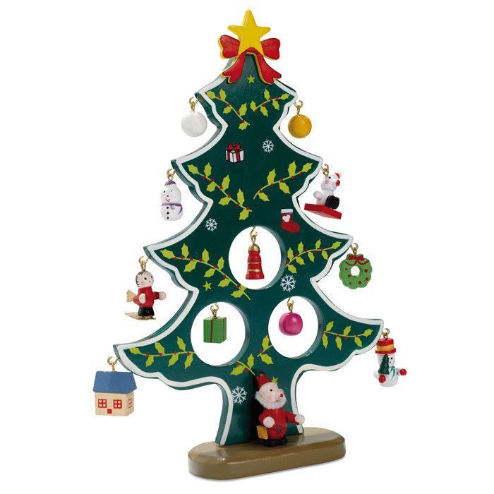 Árbol de Navidad decorativo, ideal para regalos publicitarios personalizados en promociones y eventos empresariales.
