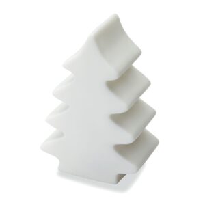 Árbol decorativo blanco, ideal como regalo publicitario personalizado para empresas en promociones y eventos navideños.