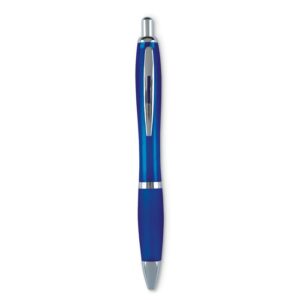 Bolígrafo personalizado en color azul, ideal para promociones y eventos empresariales con logo. Regalos publicitarios prácticos.