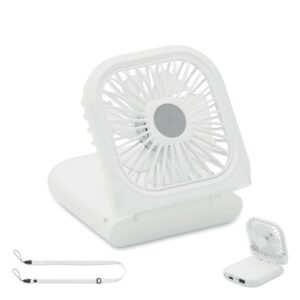 Ventilador portátil personalizado con logo, ideal para promociones y eventos, perfecto regalo publicitario para empresas.