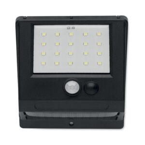 Faro LED con sensor de movimiento, ideal como regalo publicitario personalizado para empresas en eventos y promociones.
