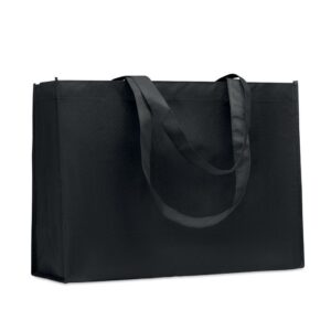 Bolsa negra personalizada ideal para regalos publicitarios de empresas, perfecta para promociones y eventos.