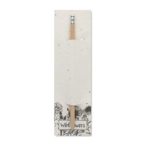 Lápiz ecológico con papel de semillas, ideal para regalos promocionales personalizados con logo en eventos y promociones.