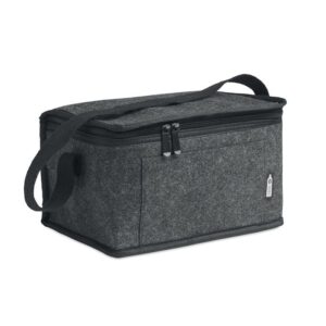 Bolsa térmica personalizada en fieltro gris, ideal para promociones y eventos, con logo para empresas. Perfecta para regalos publicitarios.