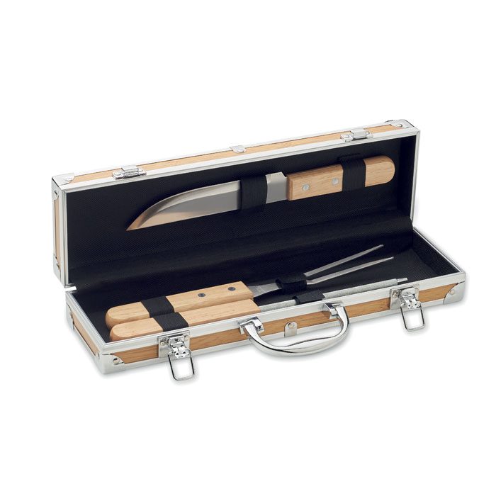 Set de cuchillos de cocina personalizado con logo, ideal como regalo publicitario para empresas en eventos y promociones.