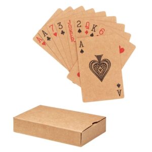 Baraja de cartas personalizadas con logo, ideal para regalos publicitarios en eventos, promociones y actividades empresariales.