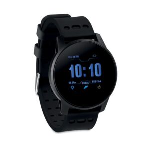 Reloj inteligente personalizado con logo, ideal para regalos promocionales de empresas en eventos y campañas publicitarias.